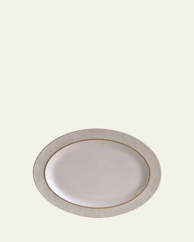 Sauvage White Oval Platter, 13"